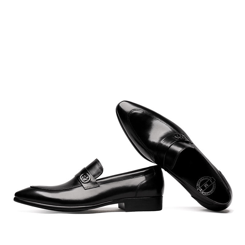 Men's Black Green Trendy Slip-on Wedding Business Casual Shoes