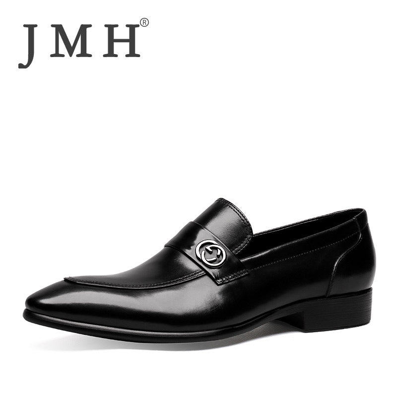 Men's Black Green Trendy Slip-on Wedding Business Casual Shoes