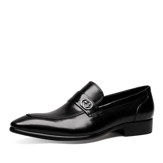 Men's Black Green Trendy Slip-on Wedding Business Casual Shoes