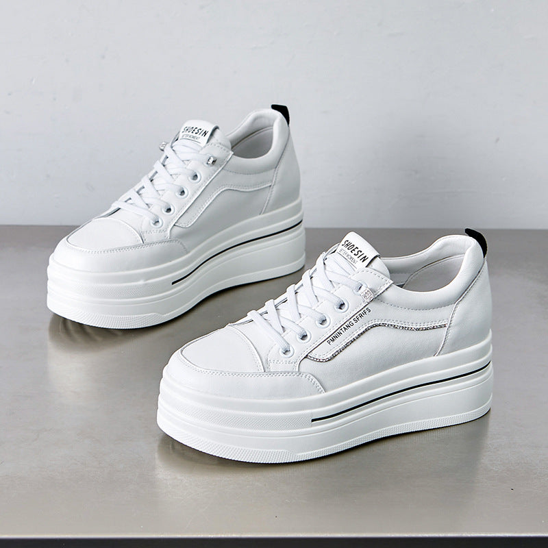 Women's White Small Versatile Korean Style Slimming Casual Shoes