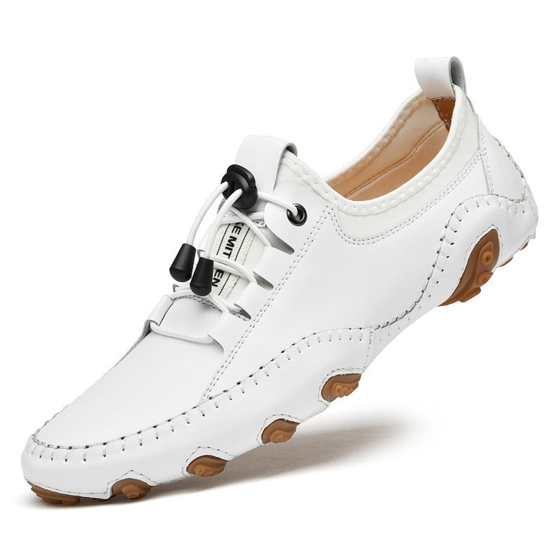 Men's Large Size White British Breathable Soft Men's Casual Shoes