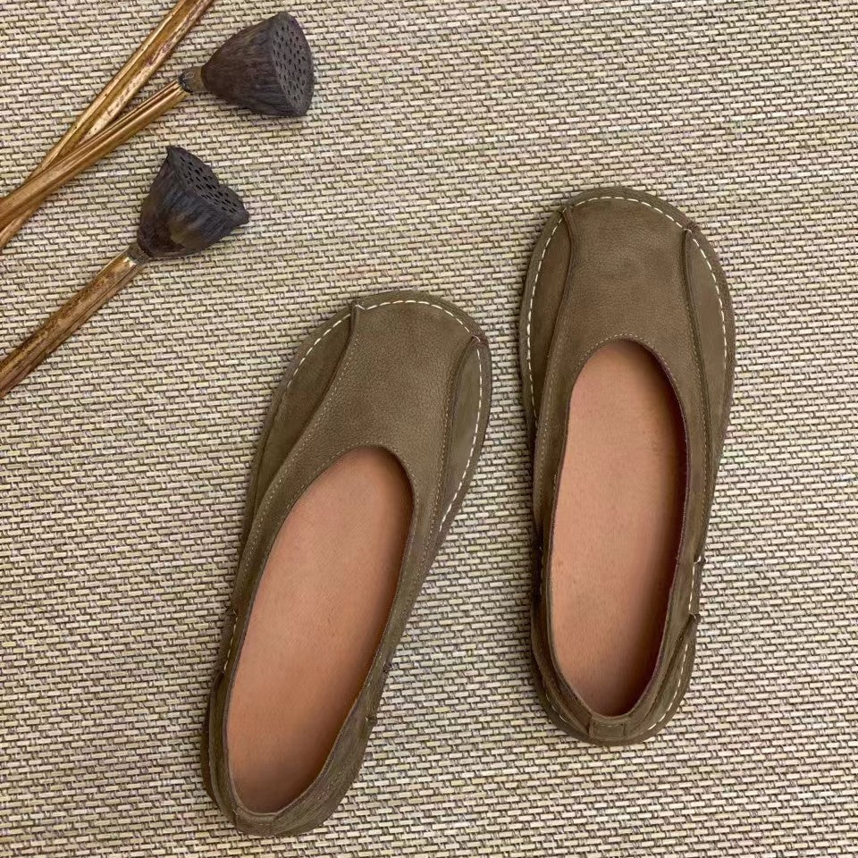 Women's & Men's Travel Genuine Retro Pumps Slip-on Flat Casual Shoes