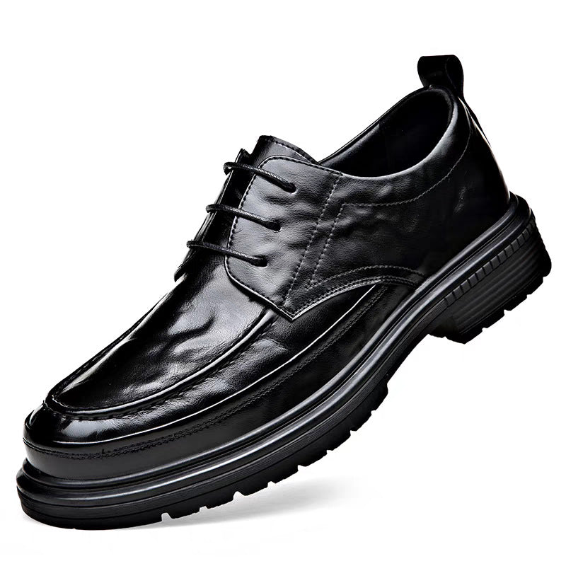 Men's Lightweight Platform Slip-on Fashion Pattern Buckle Leather Shoes