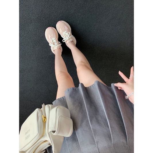 Women's Breathable Round Toe Stitching Feeling Thick Bottom German Sneakers