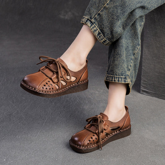 Women's First Layer Cowhide Hollow Comfort Breathable Sandals