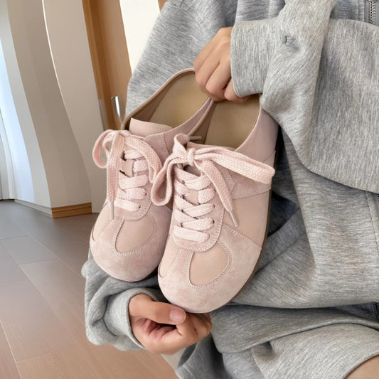 Women's Retro Closed Toe Half Outer Wear Spring Versatile Slippers