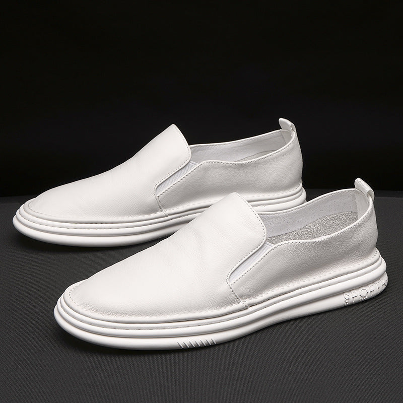 Men's One Pedal Breathable Korean Lazy White Loafers