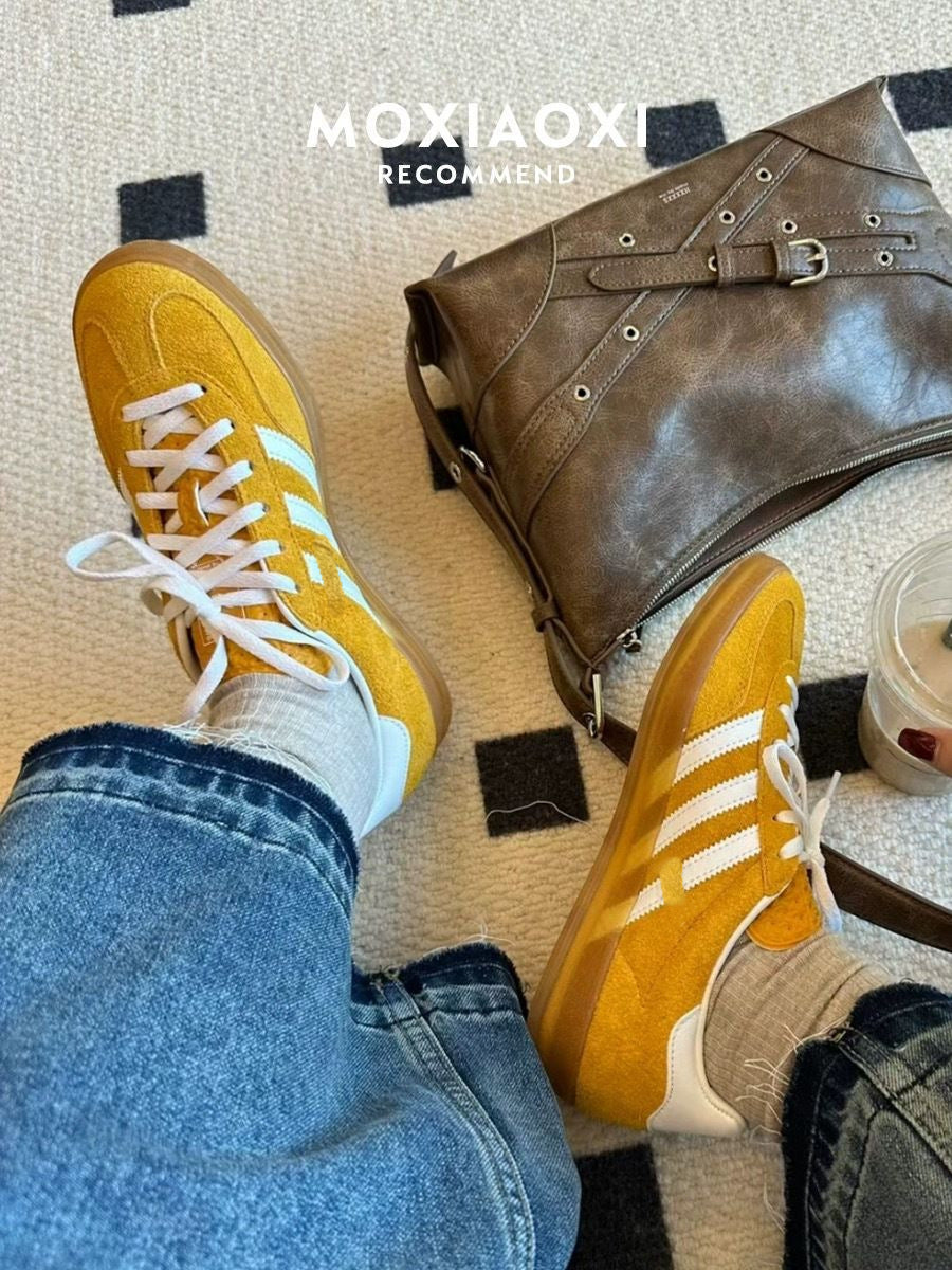 Women's Cowhide Version German Training American Retro Sneakers