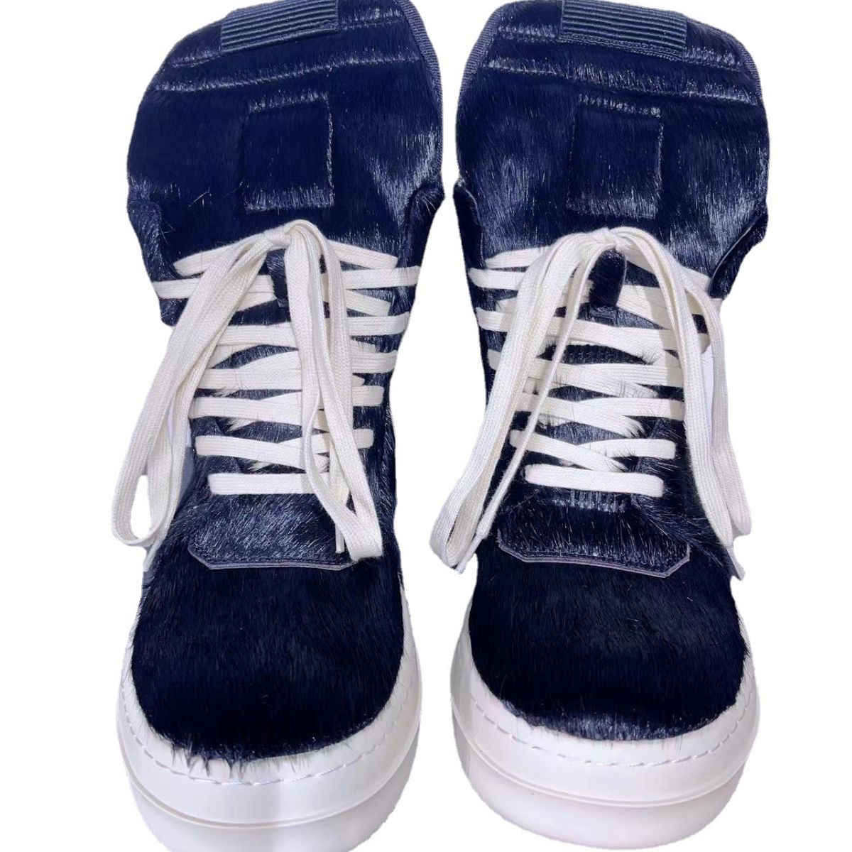 Fur Black Pink Plus Size Thick Casual Shoes