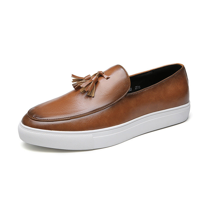 Men's Tassel Plus Size Low Top Slip-on Business Formal Men's Casual Leather Shoes