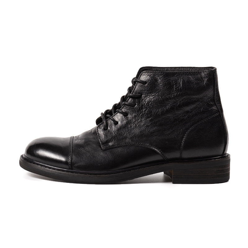 Men's Working Hand-rub Color First Layer Cowhide Boots