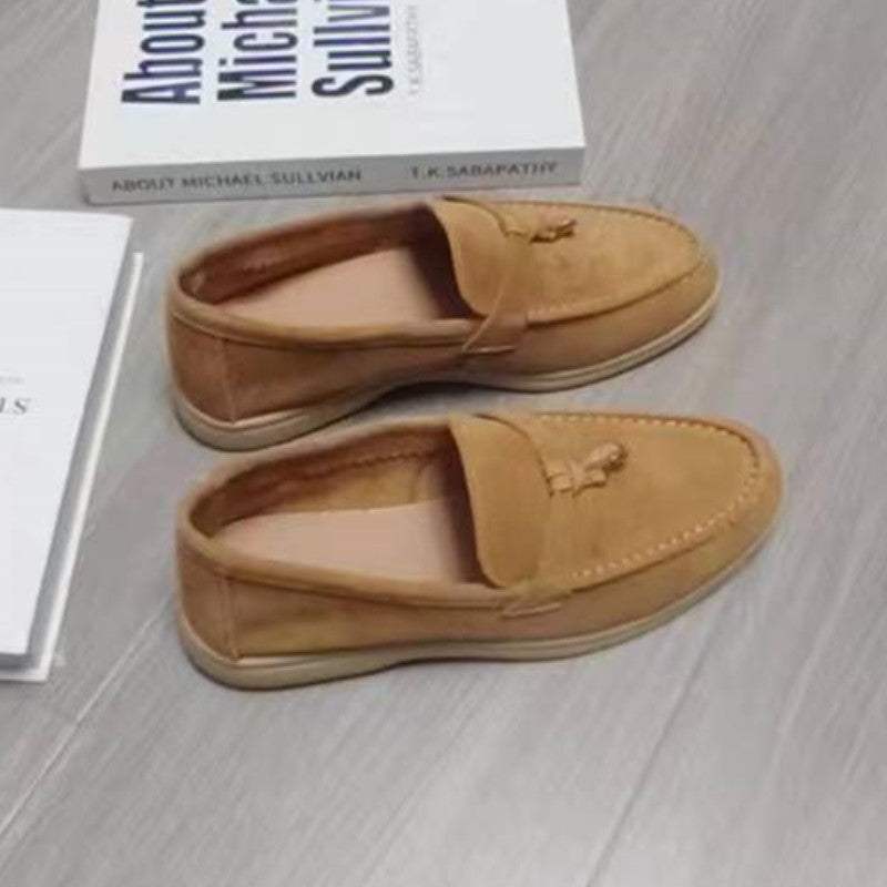 Women's England Style Plus Size Comfort Slip-on Loafers