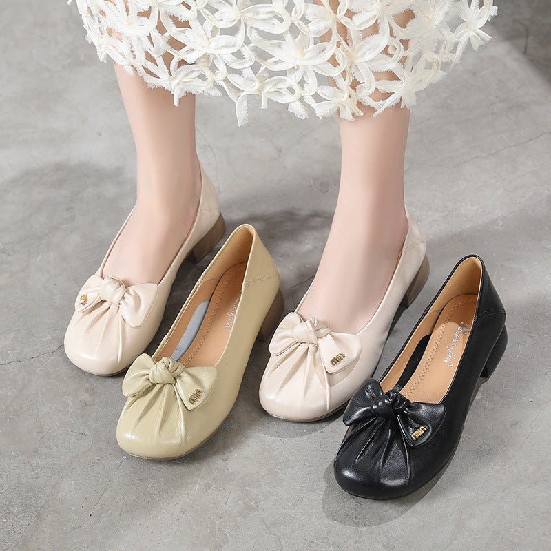 Women's Shallow Mouth Round Head Slip-on Low Women's Shoes