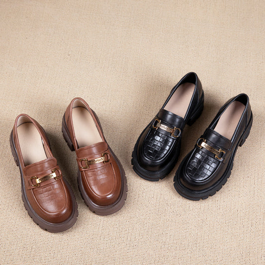 Women's Commuter Autumn British Style Platform Small Loafers
