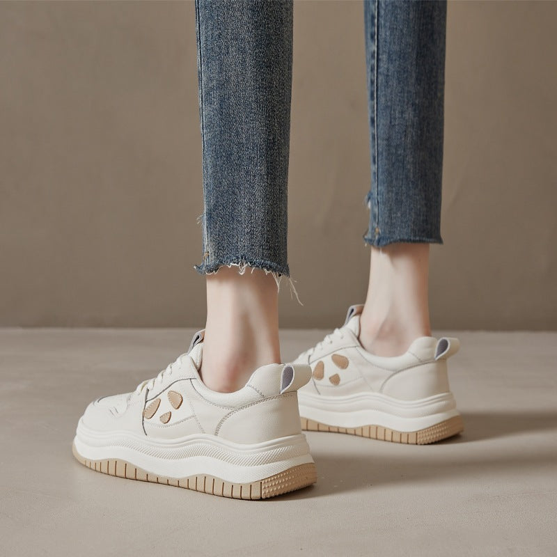 Women's Autumn Korean Style Versatile Black White Color Sneakers