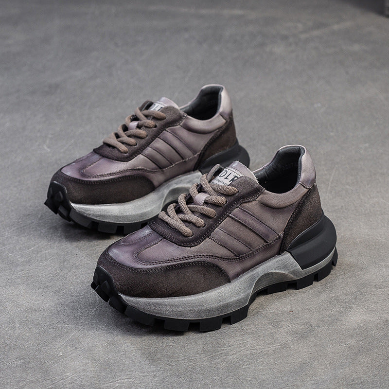 Women's Shu Retro Distressed Hand-rub Color Pumps Casual Shoes