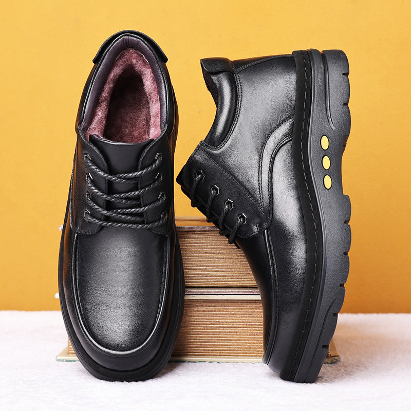 Men's First Layer Cowhide Cotton Genuine Wool Warm Outdoor Men's Shoes