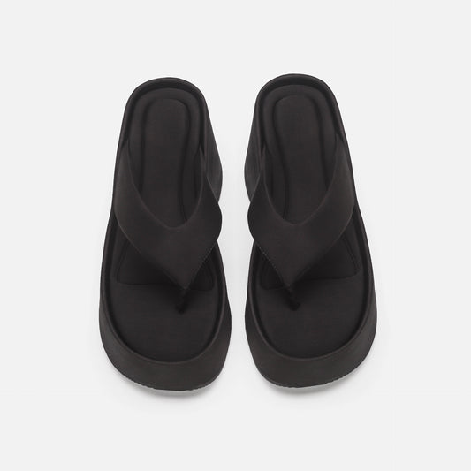 Women's Platform Flip-flops Outer Wear Flip-flop Wedge Slippers