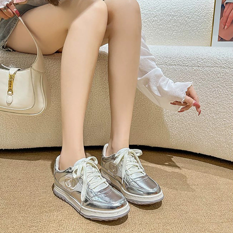Women's Hidden White Autumn Versatile Genuine Platform Men's Shoes