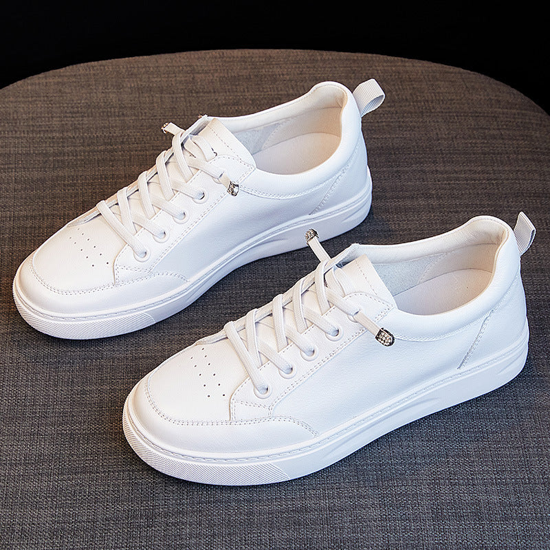 Women's White Spring Sports Board Top Layer Women's Shoes
