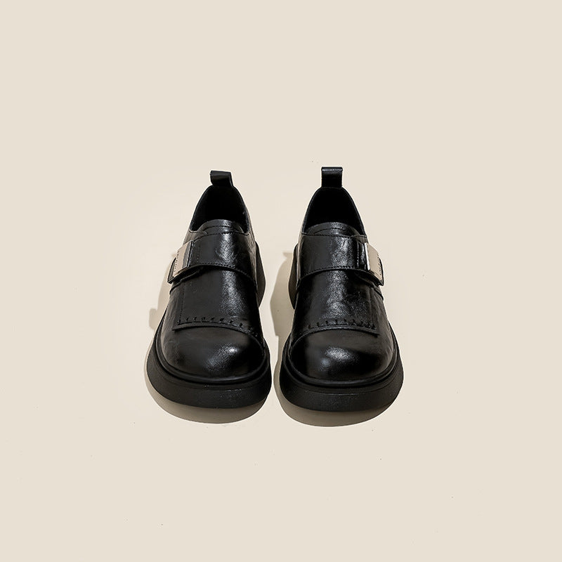 Women's Black Winter Handmade Distressed Ugly Cute Loafers