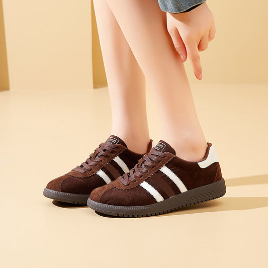 Women's Lace Color Block Trendy Board Flat Casual Shoes