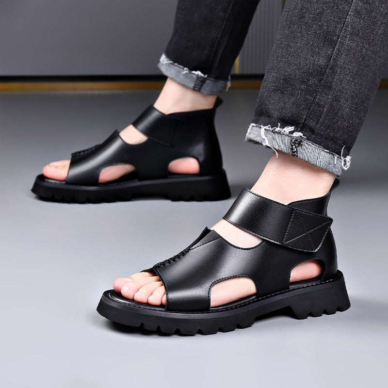 Men's Toe Plus Size Hole Thick Sole Height Sandals