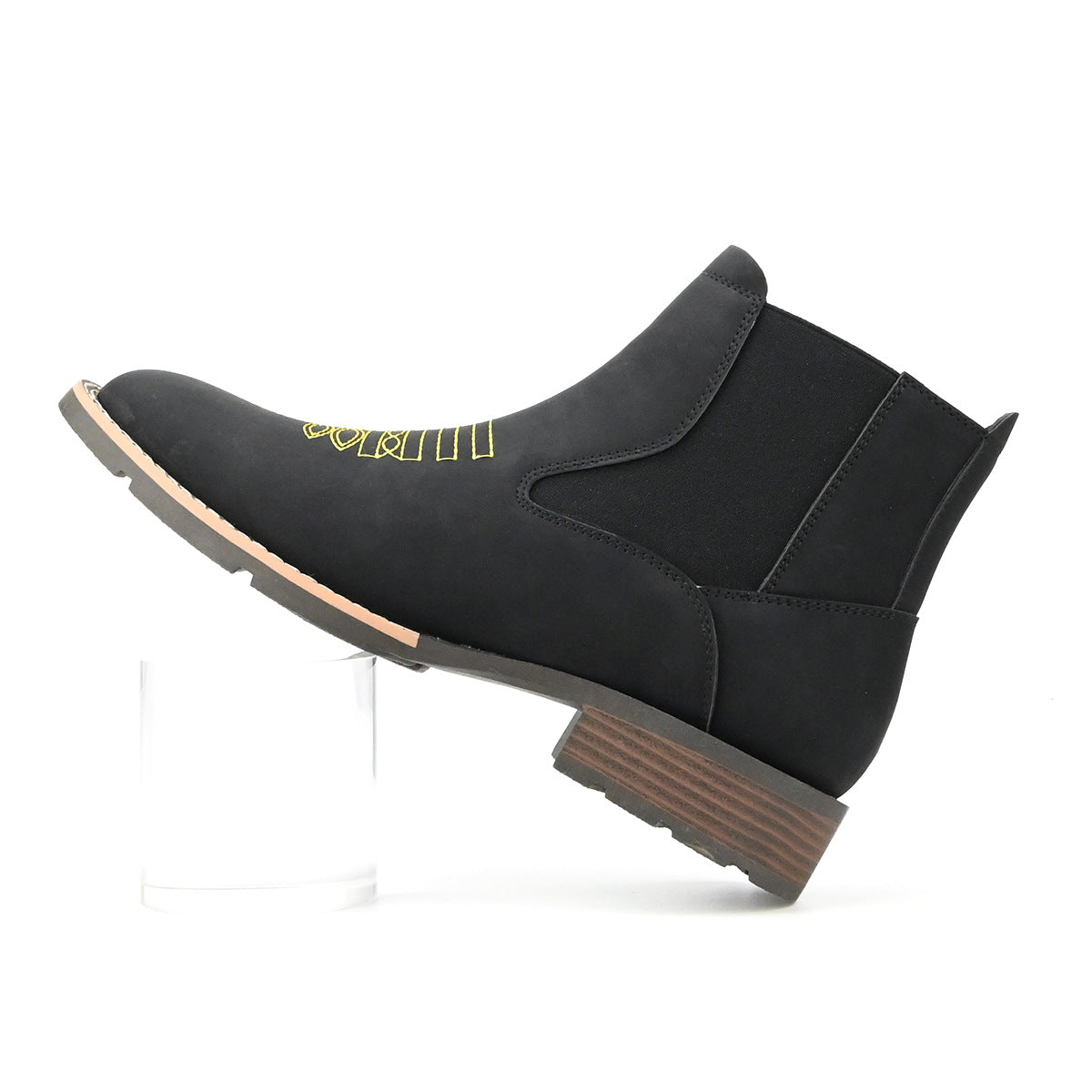 Men's Durable Embroidered Slip-on Chelsea Martin Boots