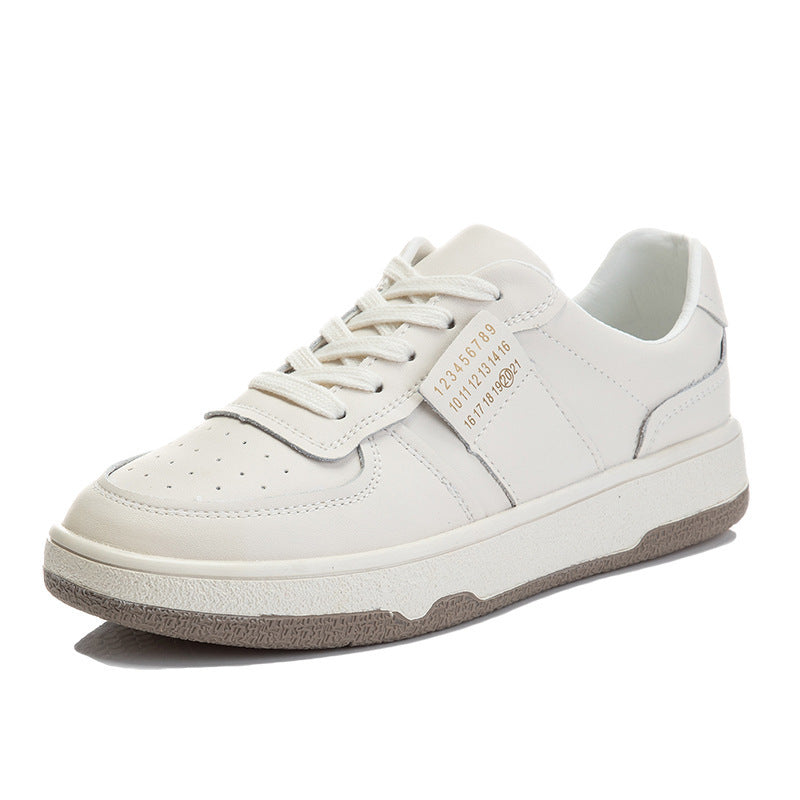 Women's White Genuine Flat Sports Pumps Plus Women's Casual Shoes