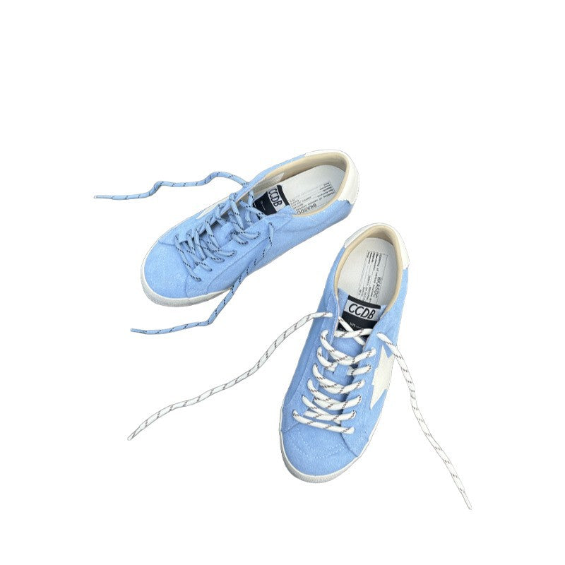 Women's Toe Lace Up Increased Star Little Sneakers