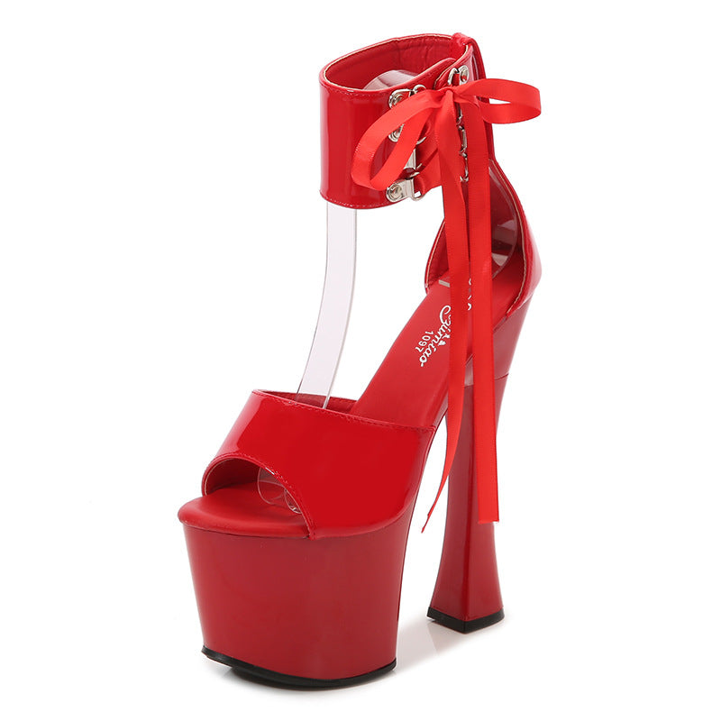 Women's Super High Rivet Chunky Summer Waterproof Platform Heels