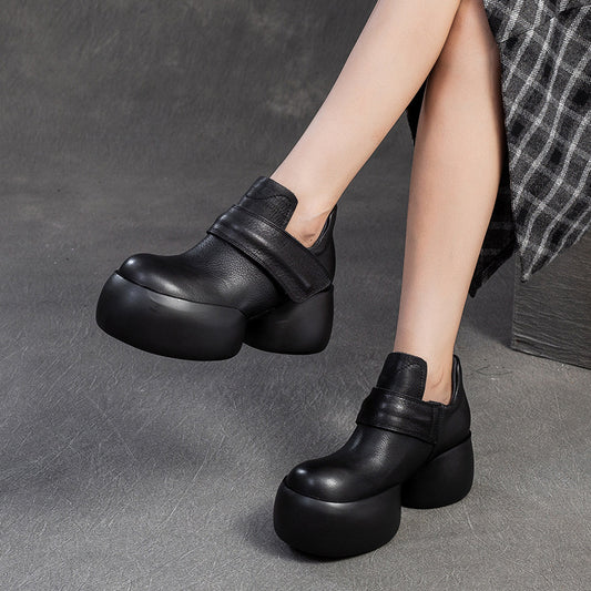 Women's Shu Thick Bottom Increased Retro Big Boots