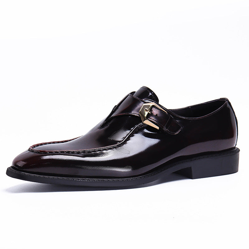 Men's Big Promotion Fashion Business Cowhide Patent Leather Shoes