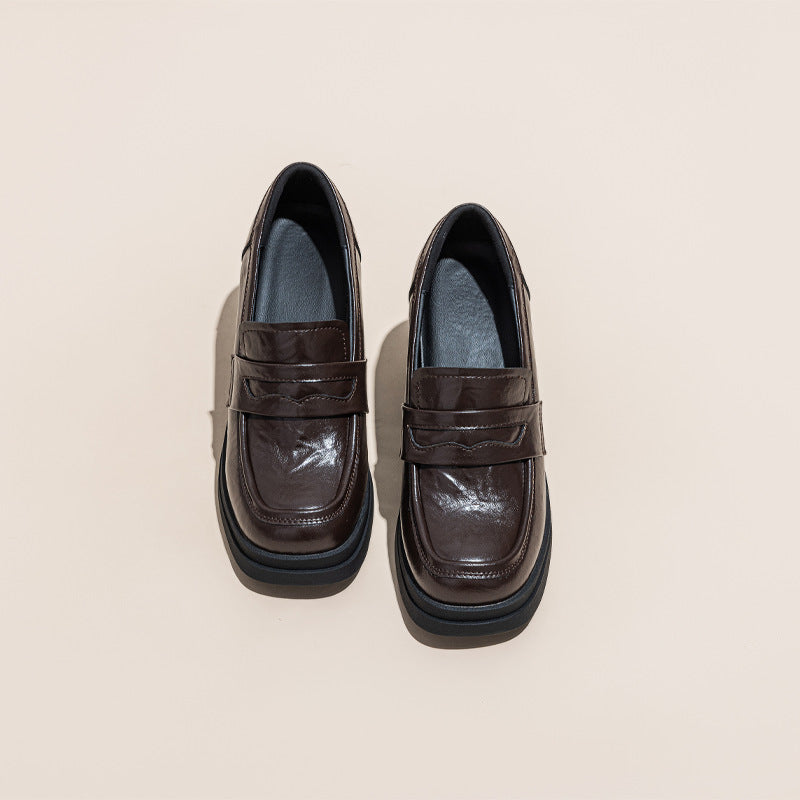 Thick Bottom Chunky Pumps Versatile British Loafers