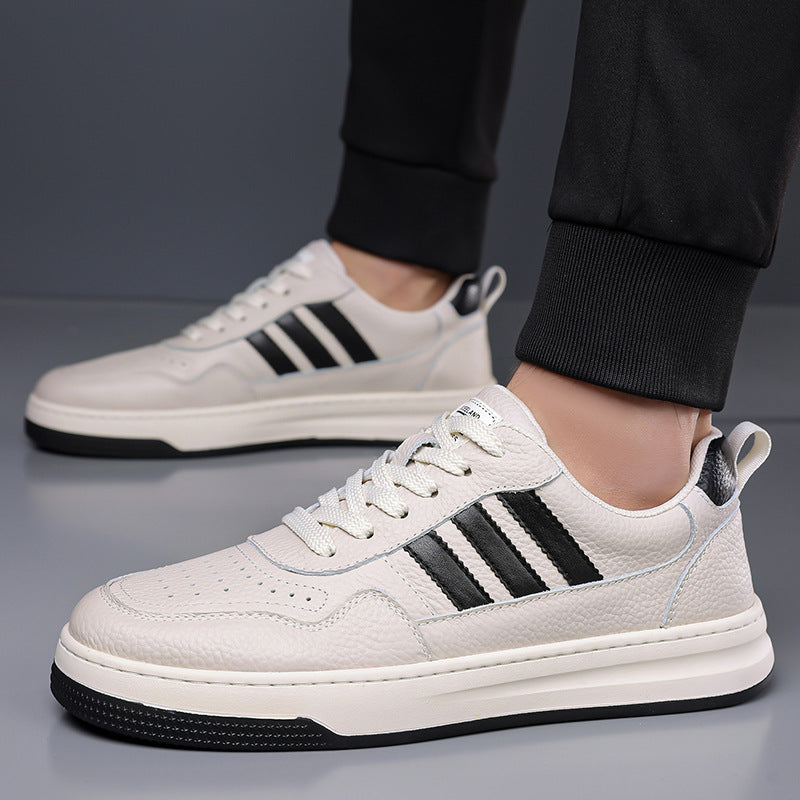 Men's Top Layer Cowhide Thick-soled Fashion Genuine Sneakers
