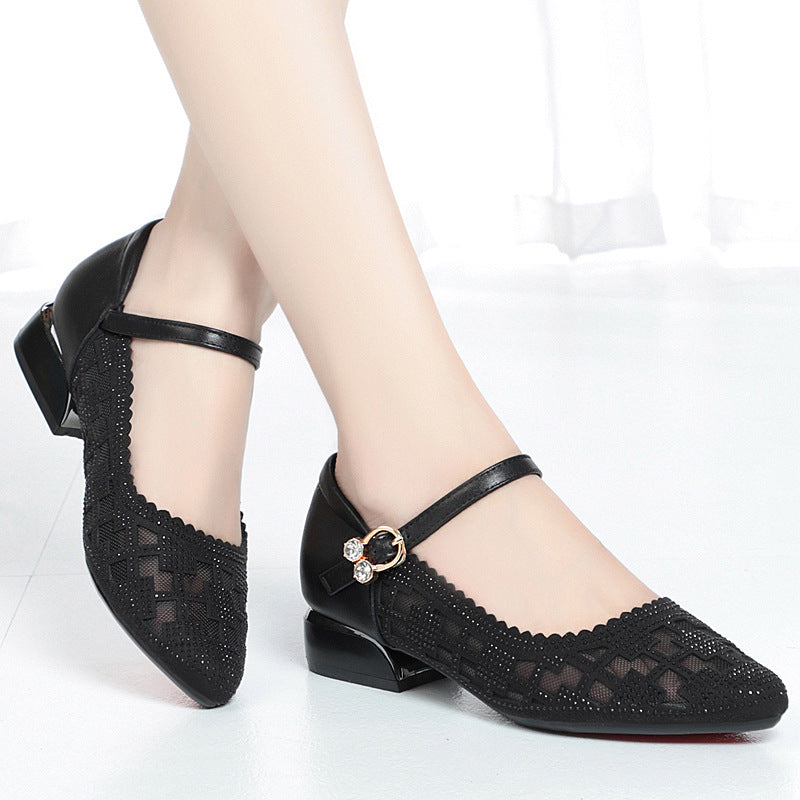 Women's & Men's Thick Flat One-word With Mesh Soft Low-cut Plus Women's Shoes