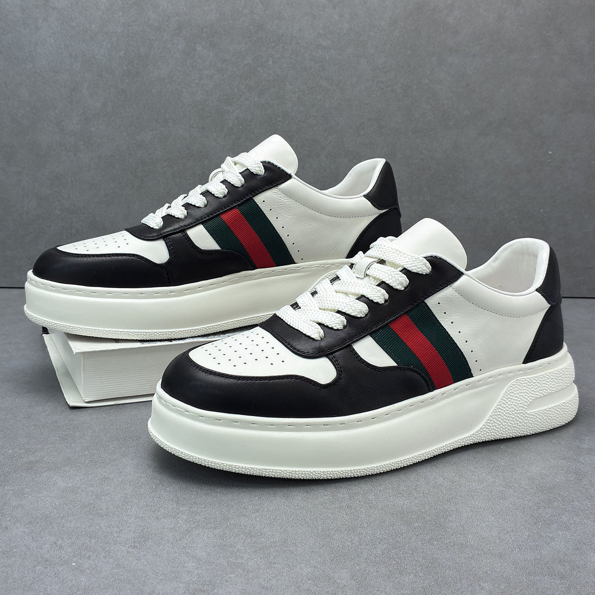 Men's Cowhide Easy Wear Lightweight Platform Fashion Spring Sneakers