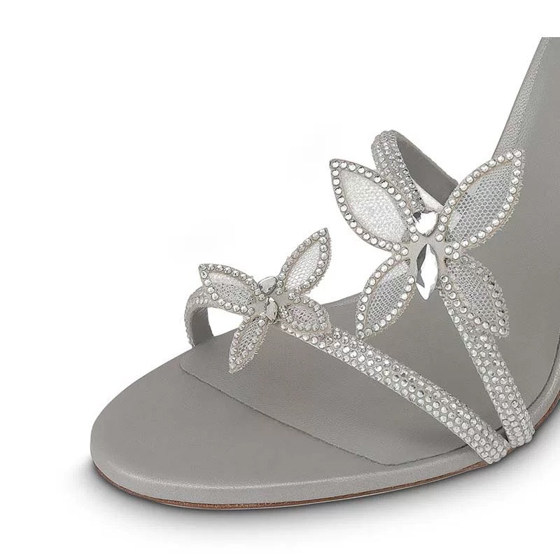 Wind Winding Tape Crystal High Butterfly Decoration Heels