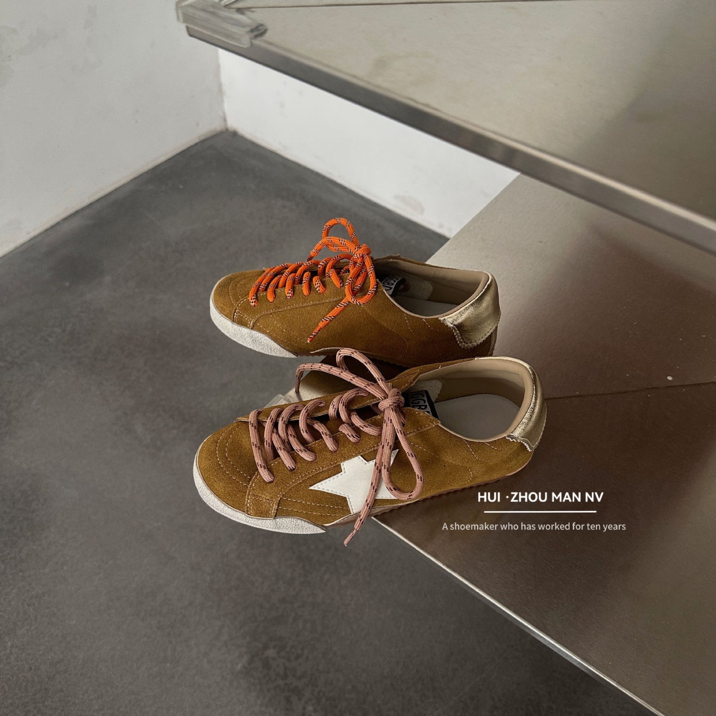 Women's Toe Lace Up Increased Star Little Sneakers