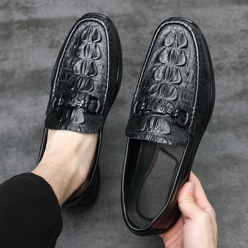 Men's First Layer Cowhide Genuine Breathable Pumps Loafers