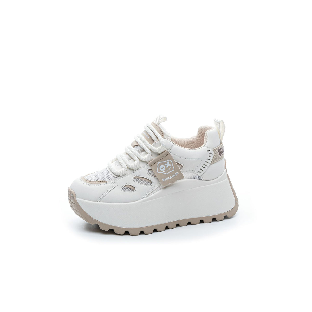 Women's Spring Height Increasing Insole Platform Dad Lace Color Block Small Men's Shoes