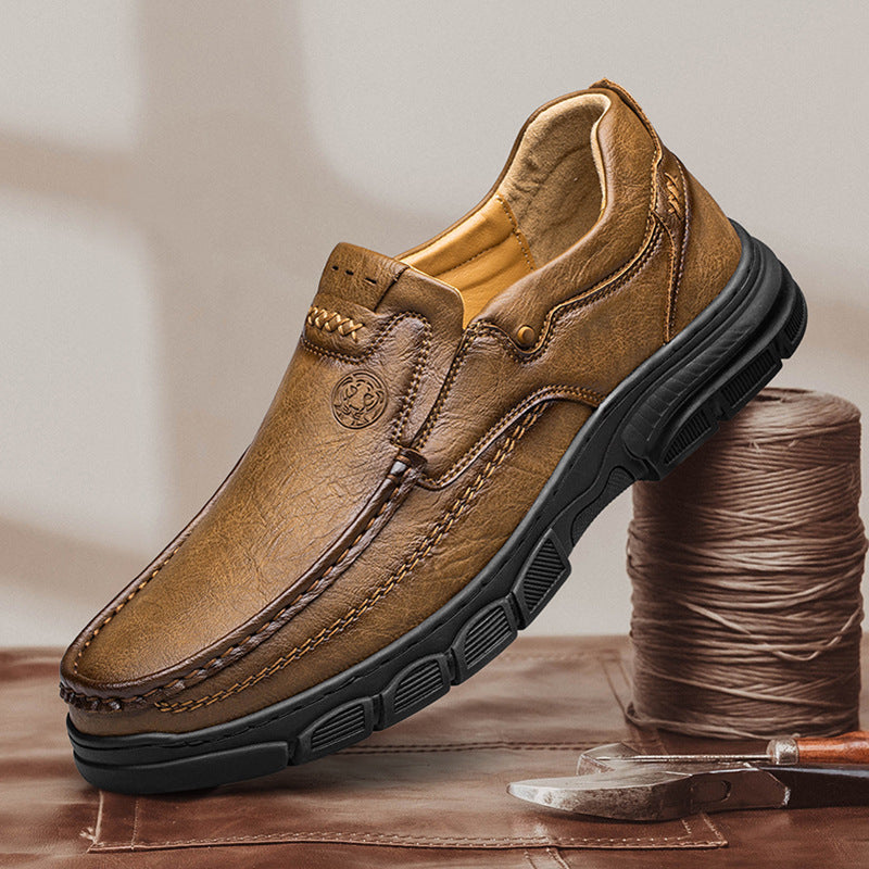 Men's Plus Size Platform Outdoor Leisure Men's Casual Leather Shoes