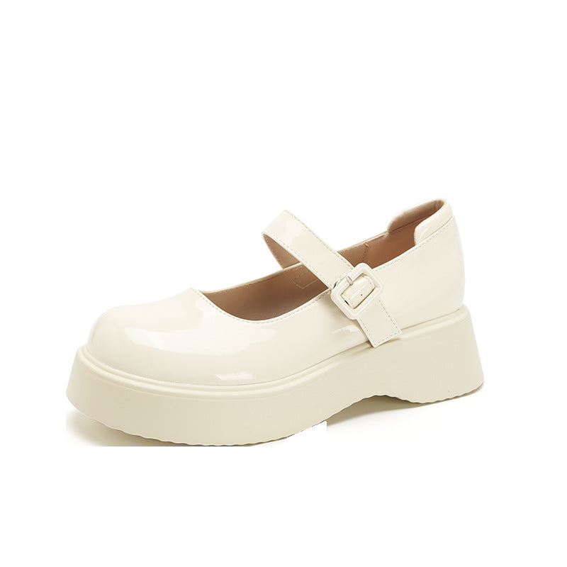 Women's British Style Small Summer Platform French Leather Shoes