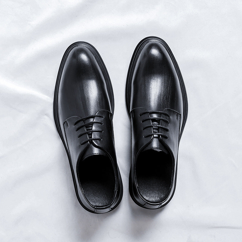 Men's Business Suit Inner Height Increasing Black Leather Shoes
