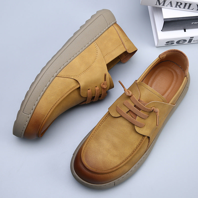 Men's Vintage Autumn Soft Bottom Breathable One Pedal Men's Casual Leather Shoes