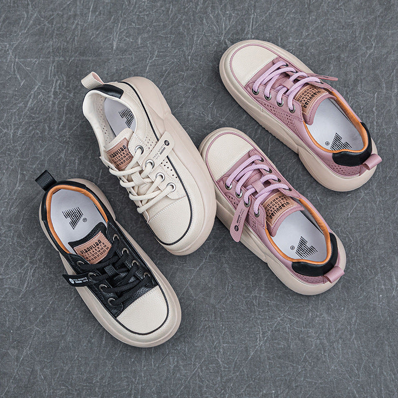 Women's Lightweight Breathable Hole Pumps Autumn Retro Casual Shoes