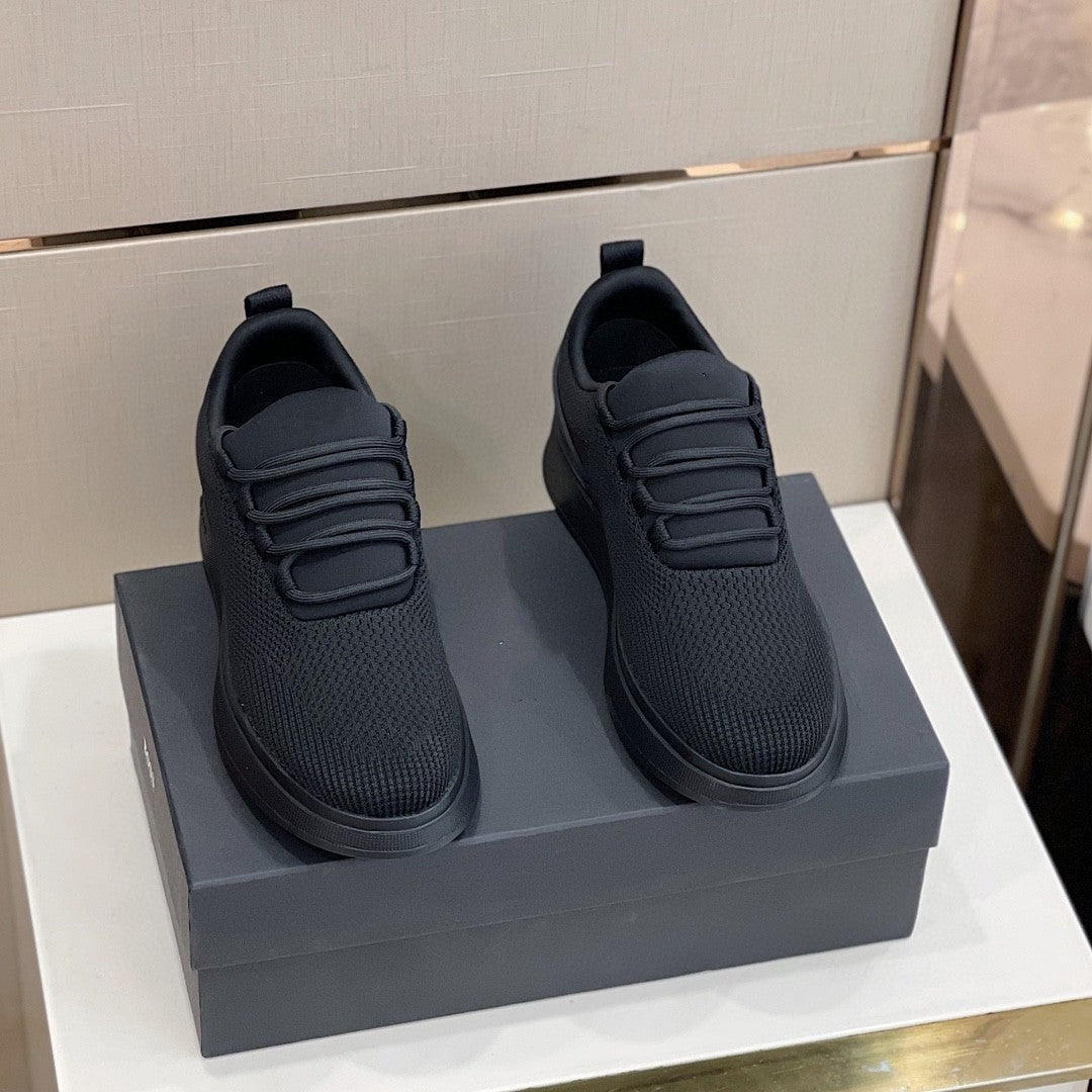 Men's Woven Sports Elegant Versatile Platform Blue Casual Shoes