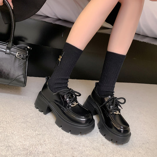 Women's Platform Autumn Chunky Fashion Round Head Loafers