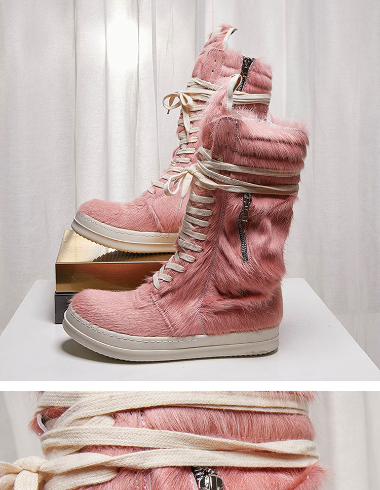 Men's Thick-soled Horsehair Round Head Board Flat Sneakers