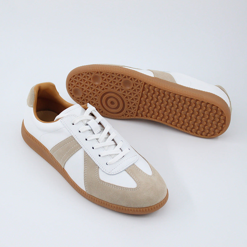 Men's German Training Genuine Breathable White Autumn Low Top Leather Shoes